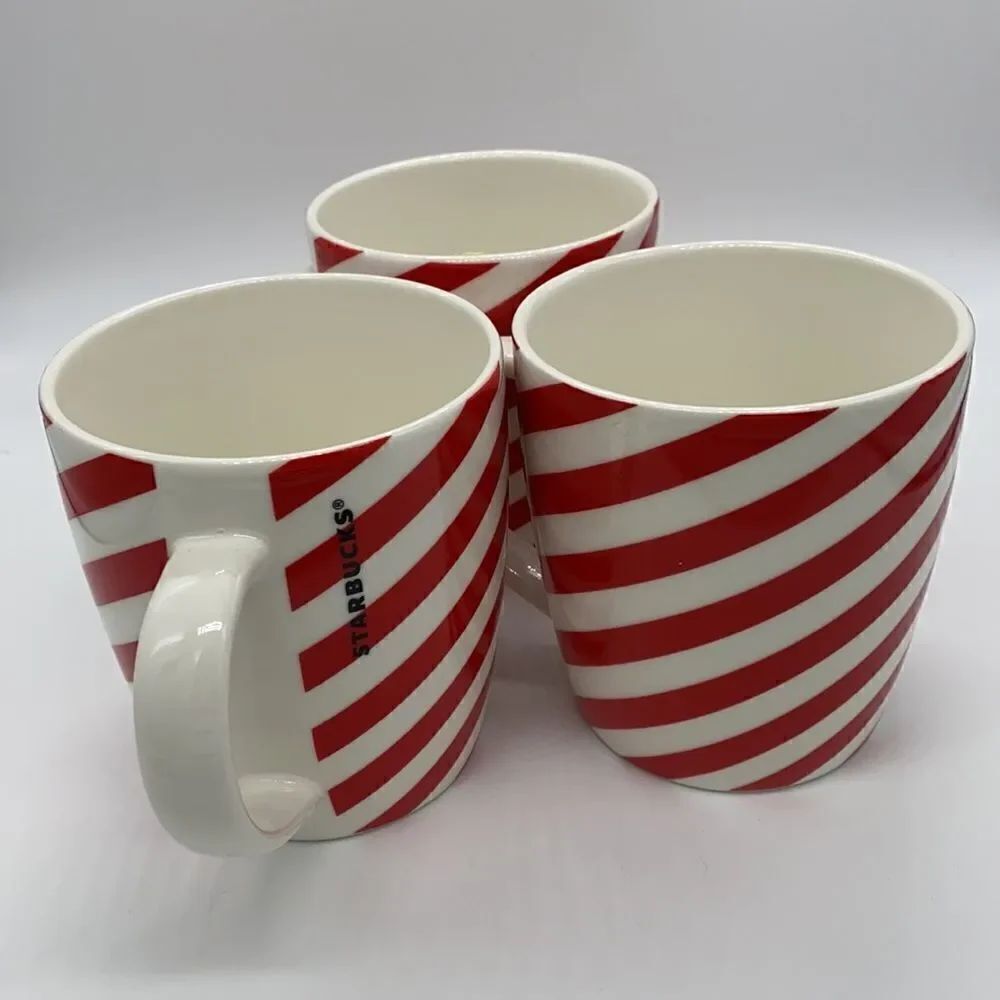 StarbucksโCandyโStripeย SetโOfโ3โMugs